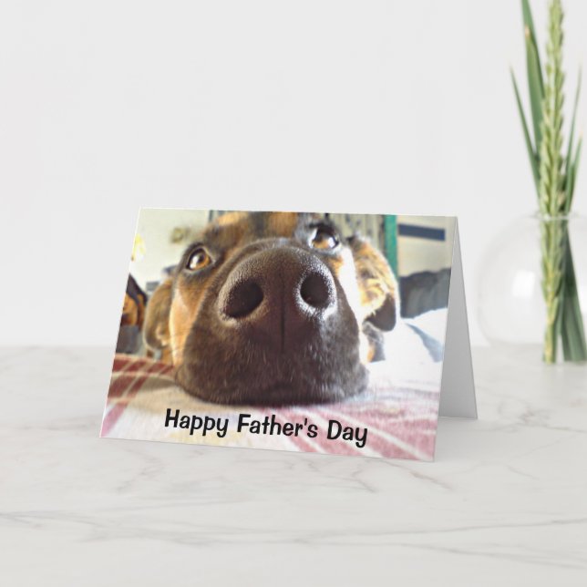 Father's Day Dad the One I look up to! Cute Dog Card (Front)
