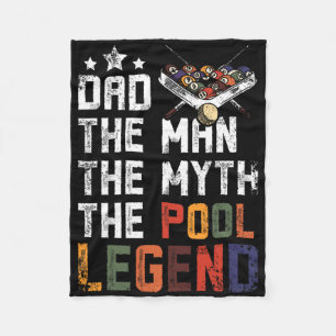 Fathers Day Dad The Pool Billiards Legend Fleece Blanket