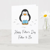 Father's Day Dad to Be of Twin Boys Cute Penguin  
