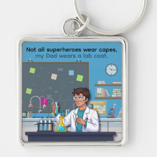 Father's Day Dad Wears A Lab Coat Key Ring