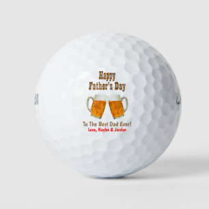 Father's Day Dad World's Best Ever Beer Cheers Golf Balls