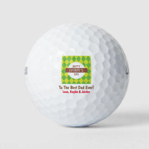 Father's Day Dad World's Best Ever From the Kids Golf Balls