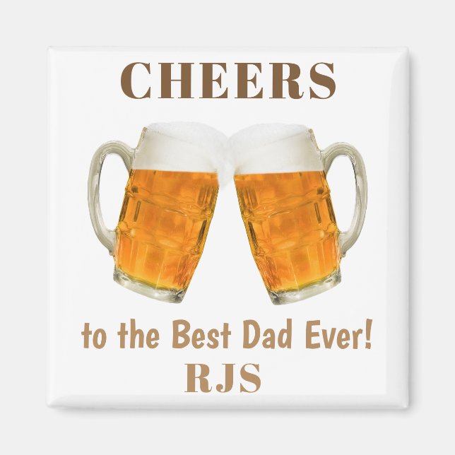 Father's Day Dad World's Best Ever Monogram Magnet (Front)