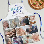 Father's Day Daddy & Me Photo Collage Apron<br><div class="desc">Make your own father's day apron featuring a family photo collage template,  the title "DADDY & ME",  a personal message,  a blue heart,  and the childs name.</div>