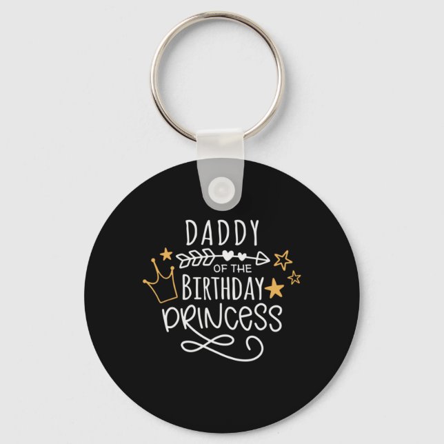 Father's Day Daddy Of The Birthday Princess Key Ring (Front)