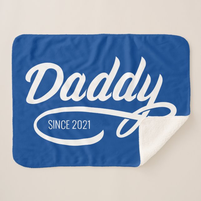 Father's Day - Daddy Since… Sherpa Blanket (Front (Horizontal))