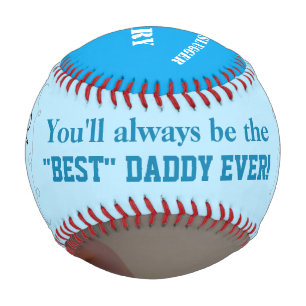Father's Day Daddy's Little Slugger Blue Baseball