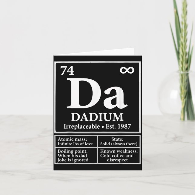 Fathers Day Dadium Periodic Table Funny Dad Card (Front)