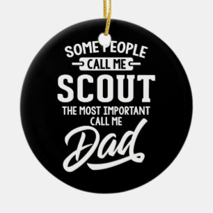 Fathers Day Design for a Scout Dad Ceramic Tree Decoration