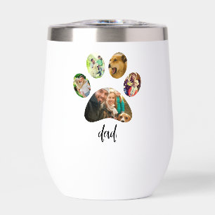 Fathers Day Dog Dad 5 Paw Print Photo Collage