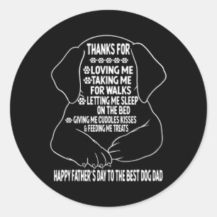 Father's Day Dog Dad From Daughter Son And Wife Classic Round Sticker
