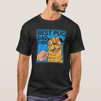 Father's Day Dog Dad Pet Owner Retro Best Pug Dad T-Shirt