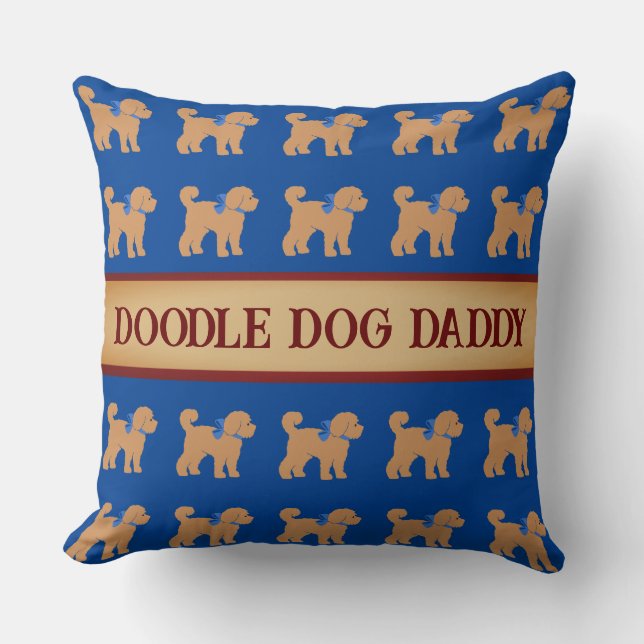 Father's Day Doodle Dog  Cushion (Front)