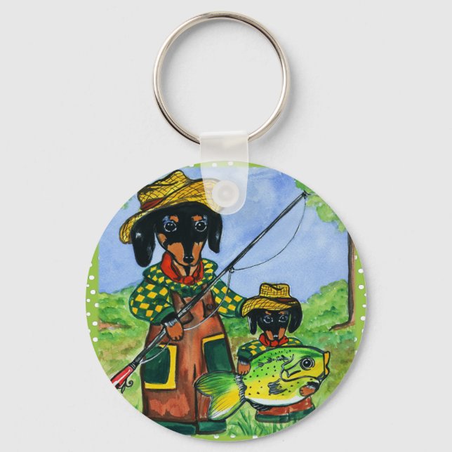 Fathers Day Doxies Key Ring (Front)