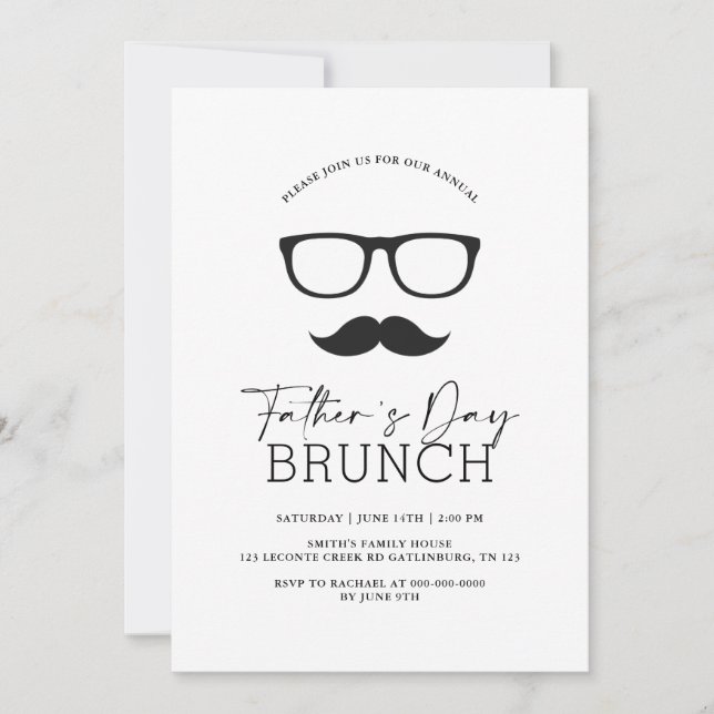 Father's Day Elegant Rustic Brunch Invitation (Front)