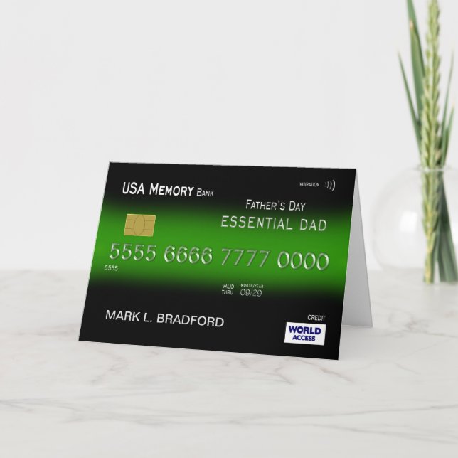 Father's Day, Essential Dad, Credit Card, Green Card (Front)