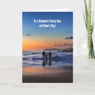 Fathers Day Family Man with Wife and Child Card