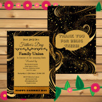 Father's Day Family Union Gold Curls Leafy Swirls