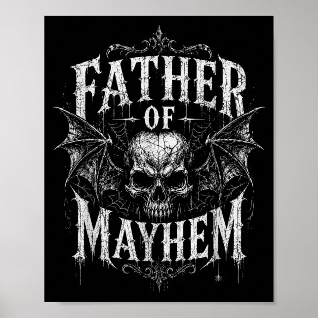 Fathers Day Father Of Mayhem Funny Dad Poster (Front)