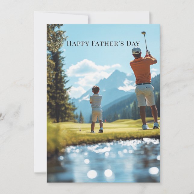  Father's Day Father &  Son Playing Golf (Front)