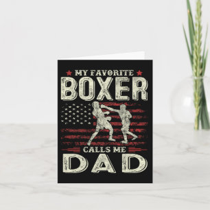 Father's Day Favourite Boxer Calls Me Dad Us Flag  Card