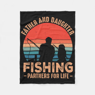 Fathers Day Fishing Dad Fathers Day From Daughter  Fleece Blanket