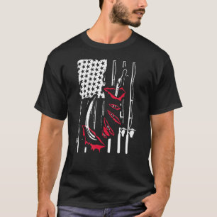 Fathers Day Fishing Fisherman Rods Independence Da T-Shirt