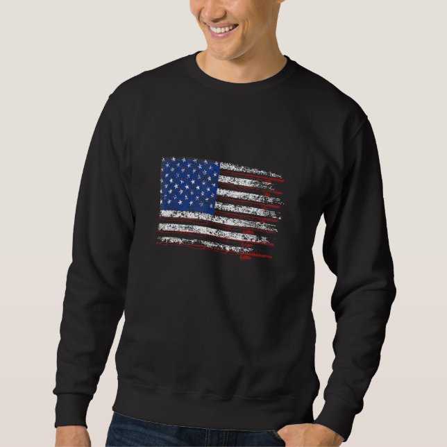 Fathers Day Fishing Flag Gift Sweatshirt (Front)
