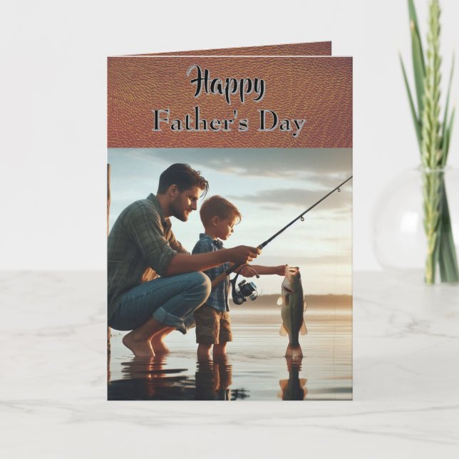 Father's Day / Fishing with Dad Holiday  Card (Front)
