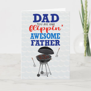 Fathers Day Flippin Awesome Father Grill Card