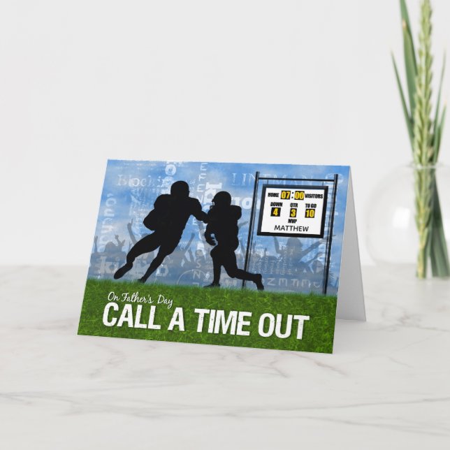Father's Day | Football Sports Theme | Name Card (Front)
