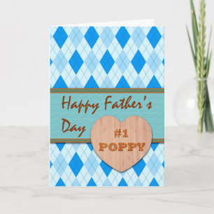 Father's Day for #1 Poppy, Argyle Design Card