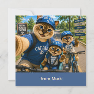 Father's Day for Cat Dad Cat Bicycle riding Card