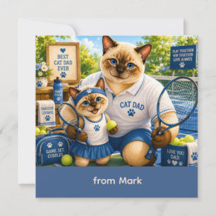 Father's Day for Cat Dad Cat Tennis Lovers Card