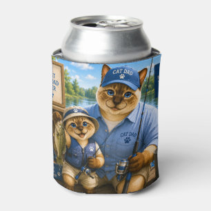 Father's Day for Cat Dad Fishing Lovers Can Cooler