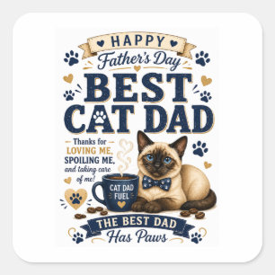 Father's Day for Cat Dad Square Sticker