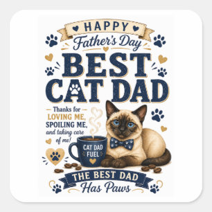 Father's Day for Cat Dad Square Sticker