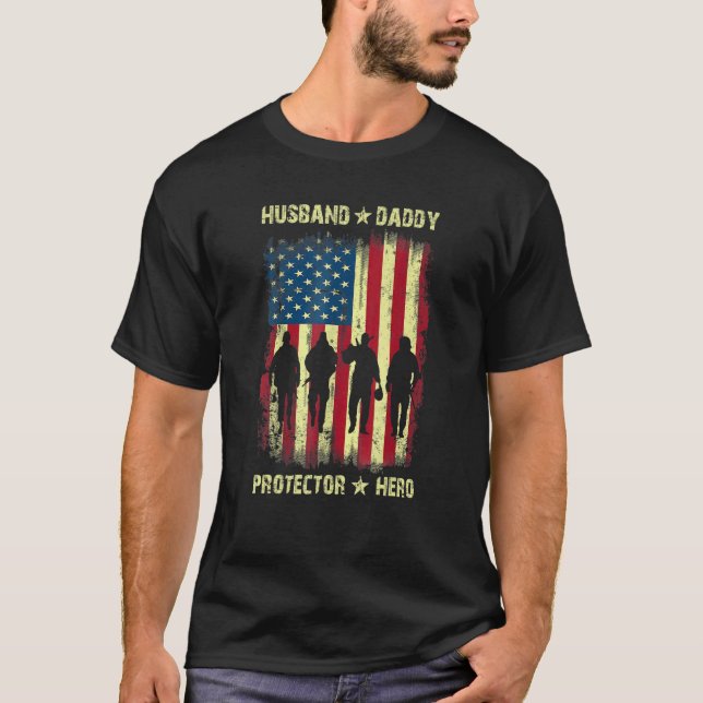 Father's Day  For Dad Husband Daddy Protector Hero T-Shirt (Front)