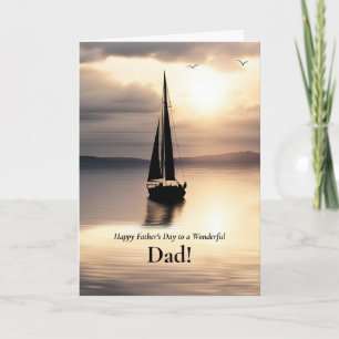 Fathers Day for Dad or Father Sailboat on Ocean Card