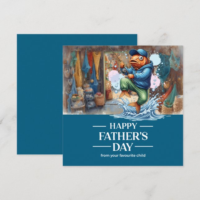 Father's Day for Fishing Lover Dad Card (Front/Back)