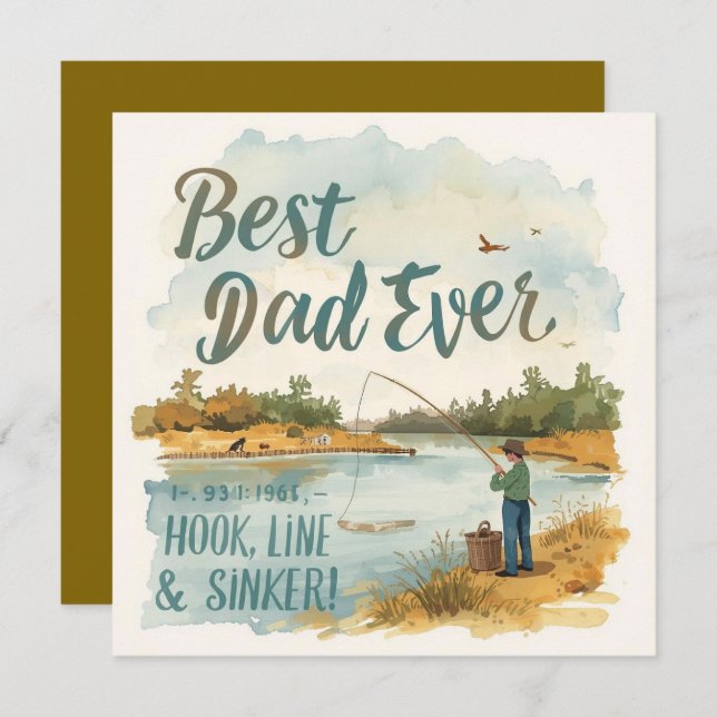 Father's Day for Fishing Lover Dad Card (Front/Back)