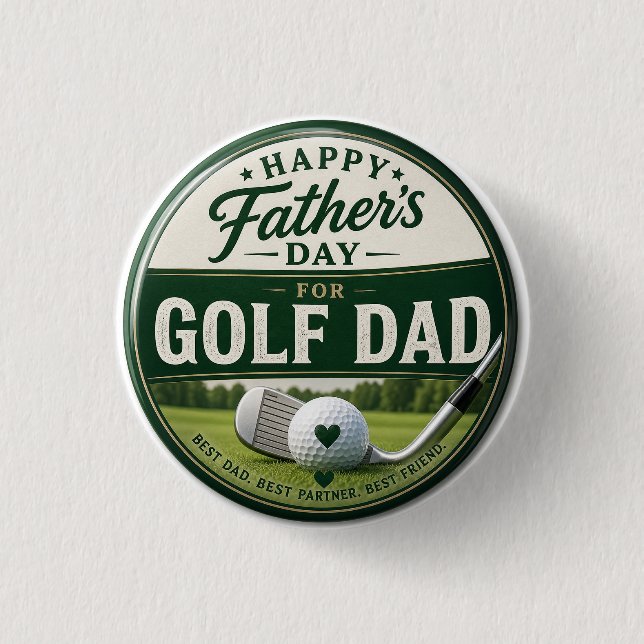 Father's Day for Golf Dad  3 Cm Round Badge (Front)