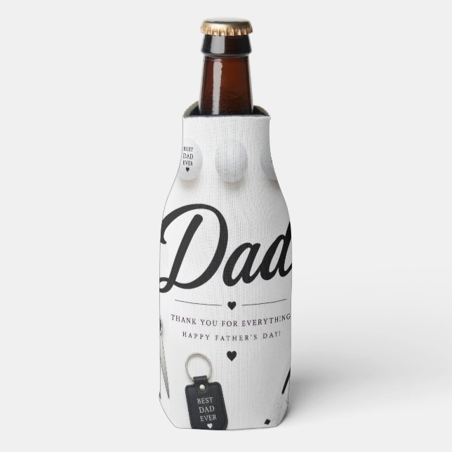 Father's Day for Golf Dad Bottle Cooler (Bottle Front)