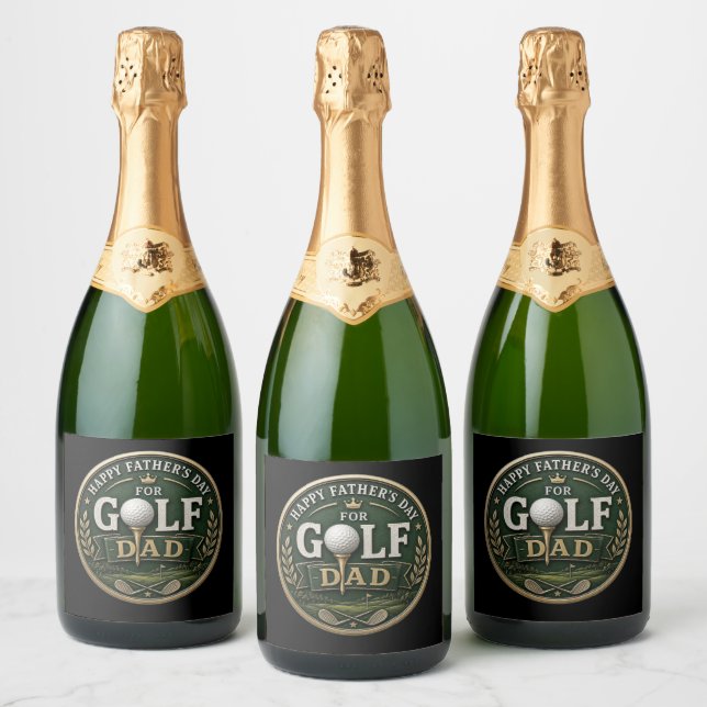 Father's Day for Golf Dad Sparkling Wine Label (Bottles)
