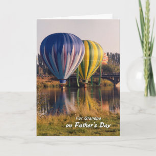 Father's Day for Grandpa Hot Air Balloons Splash Card