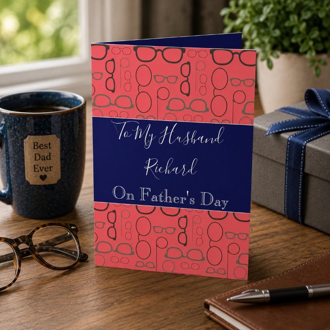 Father's Day for Husband Red and Blue Card (Creator Uploaded)