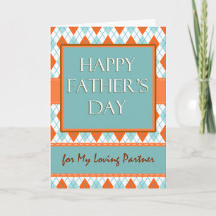 Father's Day for Partner, Diamond Argyle Design Card