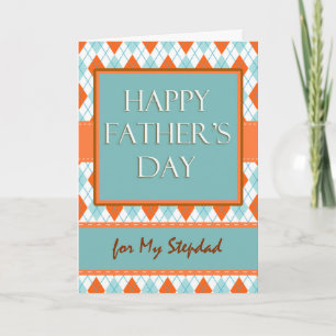 Father's Day for Stepdad, Argyle Geometric Design Card
