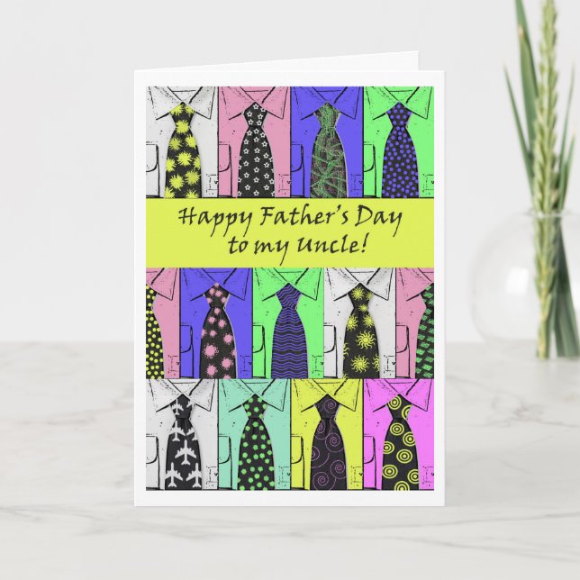 Father's Day for Uncle, Shirts and Ties Card (Front)