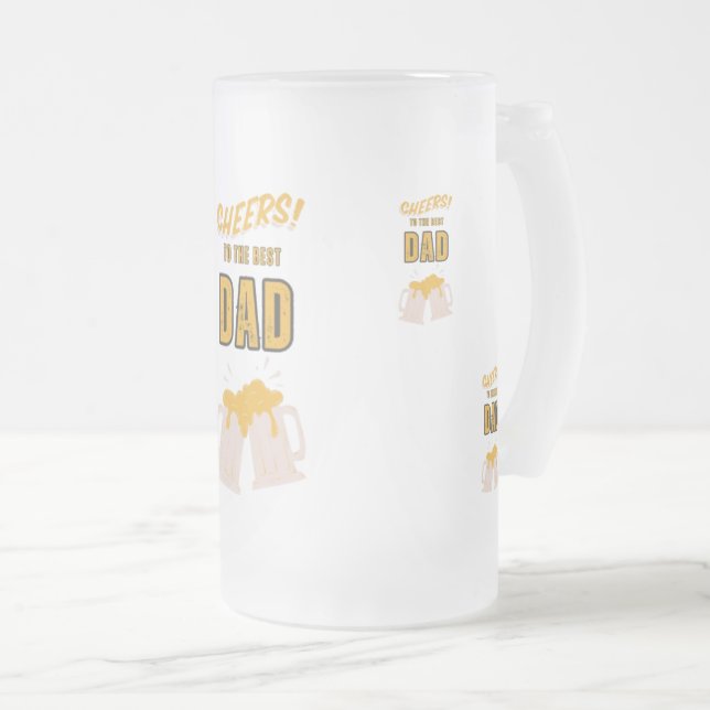 Father's day  frosted glass beer mug (Front Right)
